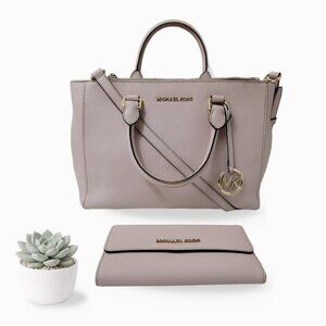 Michael Kors Blush Pink Saffiano Leather Satchel Purse & Wallet Set